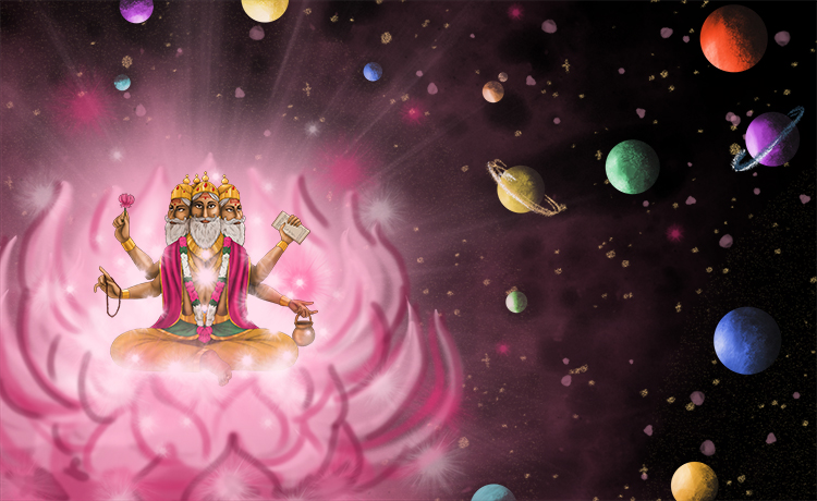 Hindus believe there are many universes, and that time goes around in a cycle that is repeatedly destroyed and created.